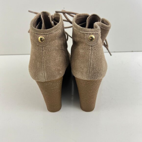 Michael Kors Rory Suede Ankle Boots Bootie Wedge Dune Size 10 - Picture 7 of 9